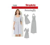 Simplicity 1800 Schnittmuster für Damenkleid, offener Ausschnitt, Größen 20 W-28 W