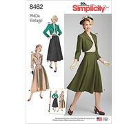Simplicity 8462Pattern 8462 Damen Vintage Bluse, Rock und Bolero, Papier, Weiß, H5 (36-38)