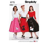 Simplicity 8775 Damen 1950er Jahre Vintage Rockabilly Pudel Rock Schnittmuster Größen 34-40