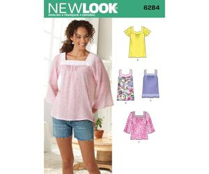 Simplicity Creative Patterns New Look 6284 Damen Pullover Top in Zwei Längen, A (36-38-40), schwarz