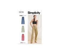 Simplicity Easy Misses' Schnittmuster-Paket für Hosen mit lockerer Passform, Designcode S9785, Größen 36-38-40-42-44, mehrfarbig
