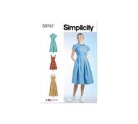 Simplicity Isses Schnittmuster-Paket für Kleider, mit Knopfleiste, Code S9742, Größen 37-36-36-40, mehrfarbig