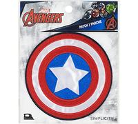 Simplicity 90-60096 Marvel Captain America Aufnäher zum Aufbügeln für Kleidung, Jacken und Rucksäcke, Eisen, 3.5" D