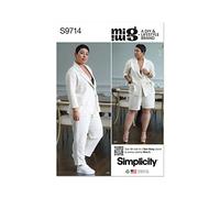 Simplicity Mimi G Style Schnittmuster-Set für Damen, Jacken, Hosen und Shorts, Code S9714, Größen 46-48-50-52-54, mehrfarbig