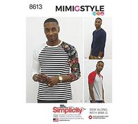 Simplicity Mimi G Style US8613A Herren Strick-Shirt, langärmelig, Größen XS-M