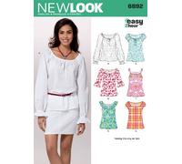 Simplicity New Look Schnittmuster 6892: Damen-Oberteile, Größe A, Papier, Mehrfarbig, A (6-8-10-12-14-16)