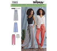Simplicity Patron 7993 Damen Hose und Hose, Gr. 40-48
