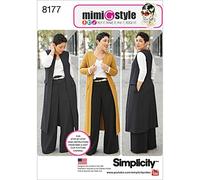 Simplicity Pattern 8177 Mimi G Style Trouser, Coat or Vest, and Knit Top for Miss and Plus Sizes, Paper, White, 22 x 15 x 1 cm