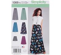 Simplicity 1069 Größe P5 12/14/16/18/50,8 cm Misses 'Weites Bein Hosen oder Shorts und Röcke in 2 Längen Schnittmuster