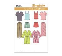 Simplicity Schnittmuster 1563: Damen-Nachtwäsche für Herren und Teenager, Größe A, Papier, Weiß, A (XS-S-M-L-XL)