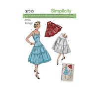 Simplicity Schnittmuster 7013 Kleid und Rock für Damen, Weiß, 32-40