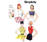 Simplicity Schnittmuster 7071.D5, Vintage Set Tops [Damen, Gr.30-38], selber nähen, geeignet für Fortgeschrittene [L3]