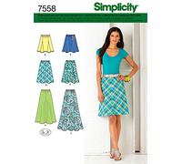 Simplicity Schnittmuster 7558 H5 Bahnenrock & Glockenrock in 2 & 3 Längen Gr. 32-40