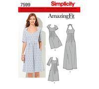 Simplicity Schnittmuster Nr. 7599.BB Damenkleid, Papier, rot, 46-54