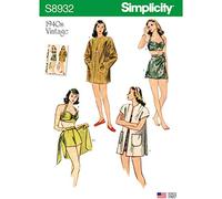 Simplicity Schnittmuster S8932 D5 Damen-Bikinioberteil, Shorts, Wickeltuch, Rock und Mantel, Größe 37-40