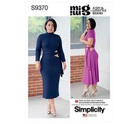 Simplicity Schnittmuster S9370 Strickkleid für Damen mit Ärmel- und Längenvariationen, 36-38-40-42