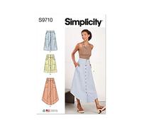 Simplicity Schnittmuster-Set für Röcke mit Knopfleiste für Damen, Code S9710, Größen 36-38-40-42-44, mehrfarbig
