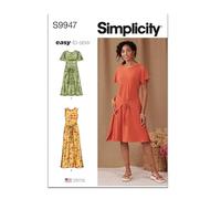 SIMPLICITY Schnittmuster SS9947P5 Damen-Strickkleid mit Ärmel- und Längenvariationen P5 (40-42-44-46-48-48)