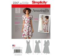 Simplicity Simplcity 2247 Damen & Plus Size Amazing Fit Kleider, Papier, weiß, BB (20W-28W)
