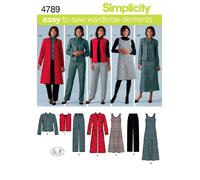 Simplicity Simplcity 4789 Damen & Übergröße Smart und Freizeitkleidung, Papier, weiß, BB (20W-28W)