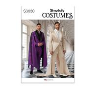 Simplicity SS3030BB Schnittmuster-Paket für Herren-Kostüme, Designcode S3030, Größen 44-46-48-50-52, mehrfarbig