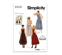 Simplicity SS3048R5 Schnittmuster-Paket für Damen im Vintage-Stil der 1980er Jahre, lockere Passform, Designcode S3048, Größen 42-44-46-48-50, mehrfarbig