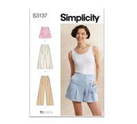 Simplicity SS3137R5 Schnittmusterpaket für Damen-Shorts und Hosen, Design Code S3137, Größen 42-44-46-48-50