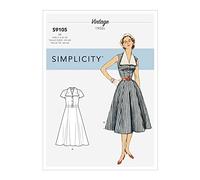 Simplicity SS9105U5 Schnittmuster S9105 Damenkleid mit abnehmbarem Kragen, verschieden, U5 (16-18-20-22-24)