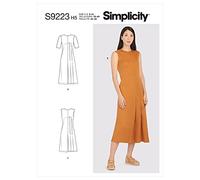 Simplicity SS9223H5 Schnittmuster für Damenkleid, asymmetrisch, plissiert, Code S9223, Papier, mehrfarbig, Sizes 6-14