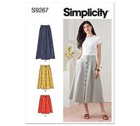 Simplicity Schnittmuster für Damenrock mit Knopfleiste, Gr. 44-52, Weiß