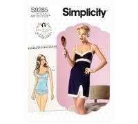 Simplicity SS9285E5 Paket für Damenunterwäsche, mit Spitzenbesatz, Unterhemd, Slip und Unterwäsche, Code 9285 Schnittmuster, Papier, Weiß, Sizes 14-22
