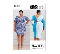 Simplicity SS9599G5 Übergröße Kleid G5 (26W-28W-30W-32W-34W)