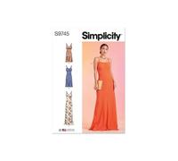 SIMPLICITY SS9745K5 Damen Slipkleid in drei Längen K5 (34-36-40)