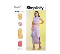 SIMPLICITY SS9757A Strickoberteil und Rock für Damen, in zwei Längen A (S-M-L-XL-XXL)