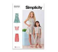 SIMPLICITY SS9761HH Kinder Mädchen Kleid, Oberteil und Hose HH (3-4-5-6)