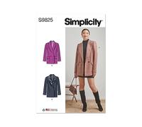 Simplicity SS9825K5 Gefütterte Jacken für Damen Schnittmuster-Set, Designcode S9825, Papier, Mehrfarbig, Sizes 8-10-12-14-16