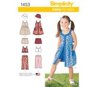 Simplicity us1453 a Größe EIN Kind 's Kleid/Top/Pants oder Shorts und hat