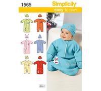 Simplicity us1565.a Größe A Babys 'Wimpelkette/Strampler und Mütze
