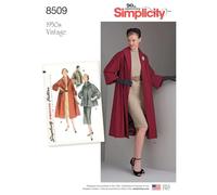Simplicity US8509R5 Schnittmuster 8509 R5 (14-16-18-20-22) Damen Vintage Mantel oder Jacke, Papier, weiß, 22 x 15 x 1 cm