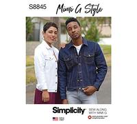 Simplicity US8845A Schnittmuster S8845 Mimi G Jeansjacke, Denim, weiß, A (XS-S-M-L-XL)