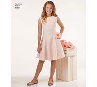 Simplicity Vintage New Look Schnittmuster für Mädchen Tweens Kleid, A (36-38-40-42), Multi-Coloured