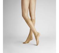 Kniestrümpfe HUDSON "SIMPLY 20 2-PACK", Damen, Gr. 39-42, natur, Obermaterial: 83% Polyamid, 17% Elasthan, normal, Socken Kniestrümpfe, transparente verstärkte Spitze, Komfortbund (87598627-39) natur