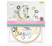 Simply MAKE docrafts Cross Stitch Hoop Embroidery Kit, Cocktail DIY Make Your Own Craft Set, For Adults, Older Children, Kids, Beginners, Experienced Crafters, Perfect Hobby