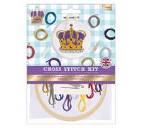 Simply MAKE docrafts DIY Ihr eigenes Kreuzstich Hoop Stickset - Krönung Krone ideal für Erwachsene und ältere Kinder Kinder, egal ob Anfänger oder erfahrene Bastler, perfektes Hobby Bastelset