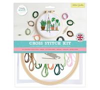 Simply Make docrafts Kreuzstich Hoop Stickerei Kit Indoor Garden DIY DIY Basteln Set für Erwachsene Ältere Kinder Kinder Anfänger Erfahrene Bastler Perfektes Hobby