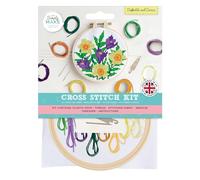 Simply Make Kreuzstich Kit Narzissen & Krokus, Mehrfarbig, Einzel-Bastelset, Kreuzstich-Kits für Erwachsene, Nähset und Stickset für Heimhandwerk, Stickgarne enthalten