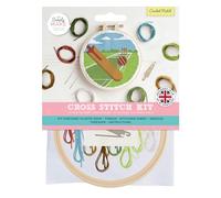 Simply MAKE Kreuzstich-Set, Cricket-Match-Design, Kinder und Erwachsene, Reifen, Stickgarn, Erwachsenen-Bastelset, Anfänger-Bastelset