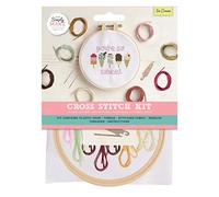 Simply MAKE Kreuzstich-Set - Eiscreme-Design für Kinder und Erwachsene, inklusive Reifen, Stickgarn, Stoff und Nadel - perfekt für Erwachsene Handwerk und Anfänger - Starter-Kreuzstich-Bastelset