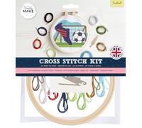 Simply MAKE Kreuzstich-Set, Fußball-Design, Kinder & Erwachsene, Reifen, Stickgarn, Erwachsenen-Bastelset, Anfänger-Bastelset