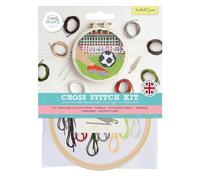 Simply MAKE Kreuzstich-Set, Fußballspiel-Design, Kinder & Erwachsene, Reifen, Stickgarn, Erwachsenen-Bastelset, Anfänger-Bastelset